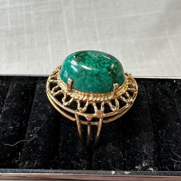 Vintage Israeli Eilat Stone 14K Ring Size 7 - Picture 10 of 14